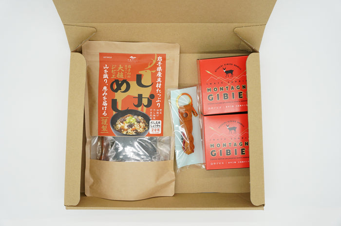 【常温ギフト便】大槌鹿のコク旨シチュー2缶＋しかめし＋キーホルダーセット