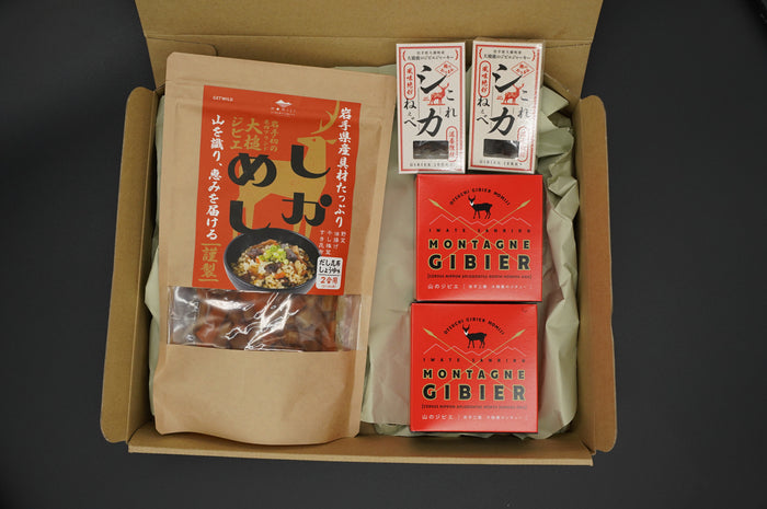 【常温ギフト便】しかめし＋コク旨シチュー2缶＋鹿肉ジャーキー2箱セット